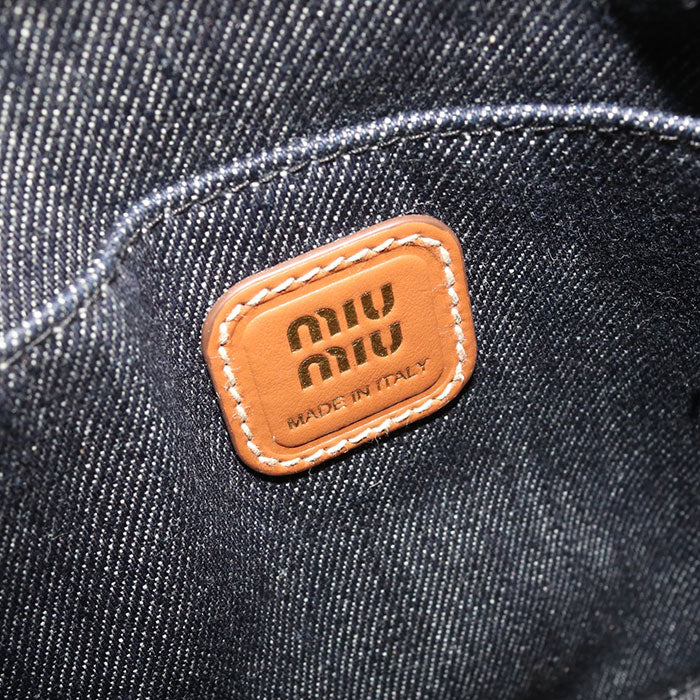 MIUMIU Ivy Mini Denim Handbag/Shoulder Bag - Navy