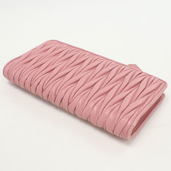 MIUMIU Matelassé Lambskin Long Wallet - Pink