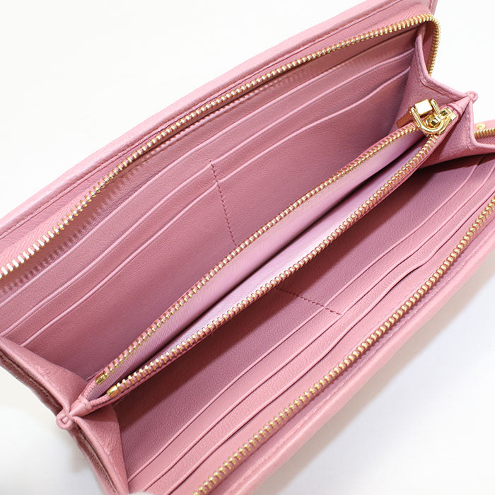 MIUMIU Matelassé Lambskin Long Wallet - Pink