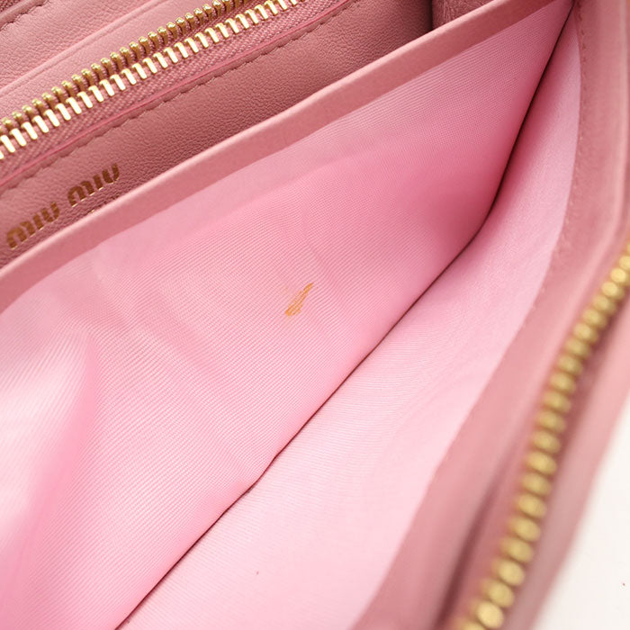 MIUMIU Matelassé Lambskin Long Wallet - Pink