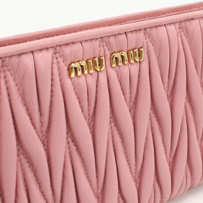 MIUMIU Matelassé Lambskin Long Wallet - Pink