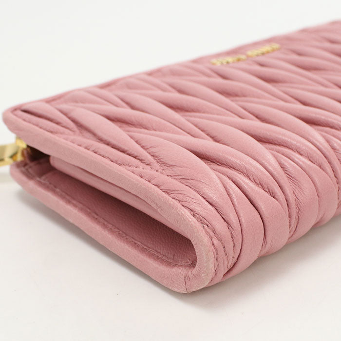 MIUMIU Matelassé Lambskin Long Wallet - Pink