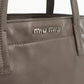 MiuMiu Leather Tote Bag - Grey