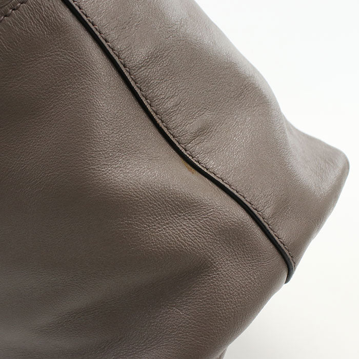 MiuMiu Leather Tote Bag - Grey