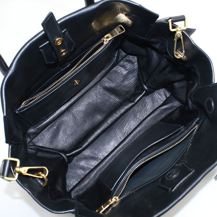 MiuMiu Vitello Soft Leather Tote Bag/Shoulder Bag - Black