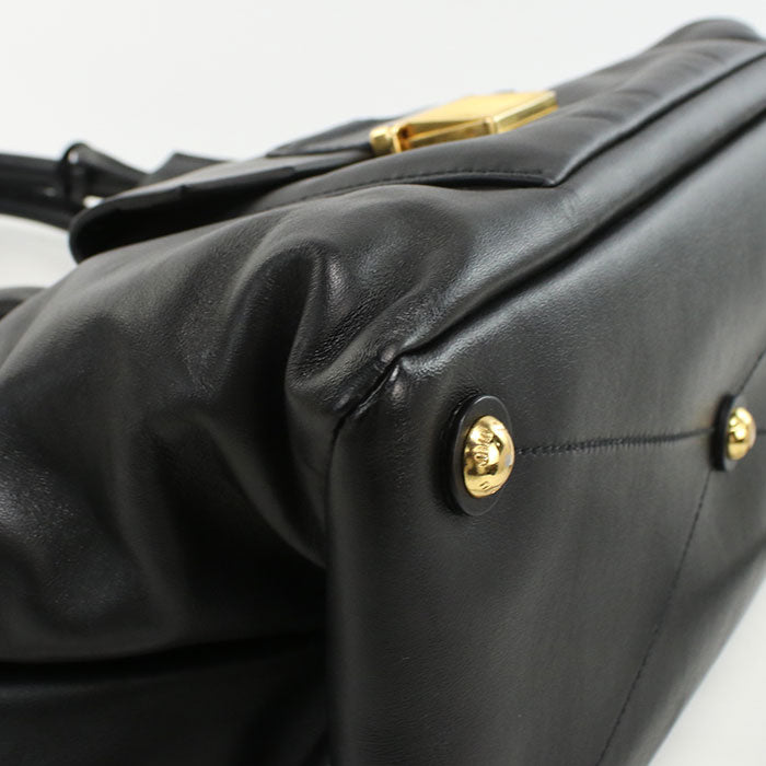 MiuMiu Vitello Soft Leather Tote Bag/Shoulder Bag - Black