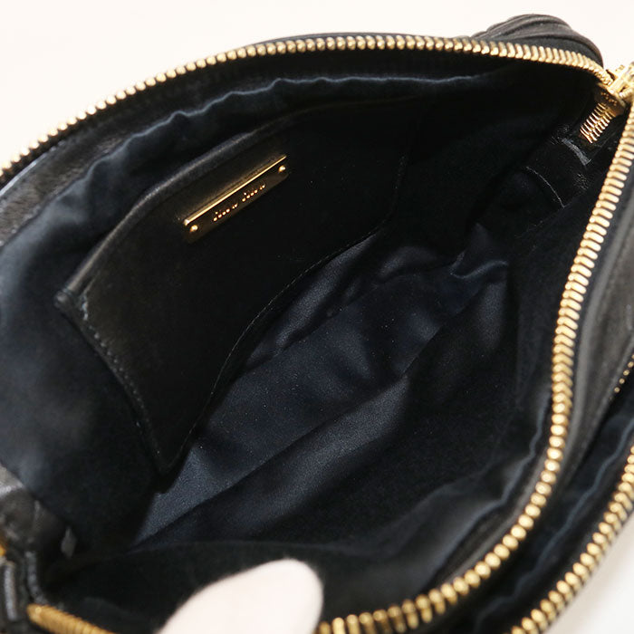 MIUMIU Matelasse Leather Chain Shoulder Bag - Black