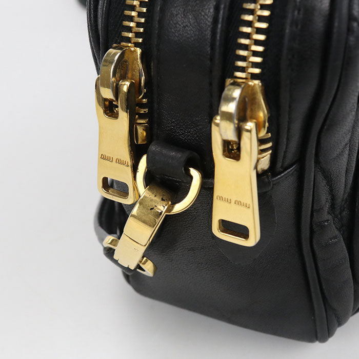 MIUMIU Matelasse Leather Chain Shoulder Bag - Black