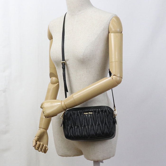 MIUMIU Matelasse Leather Chain Shoulder Bag - Black