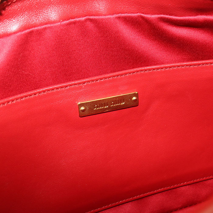MIUMIU Matelassé Quilted Leather Chain Shoulder Bag - Red