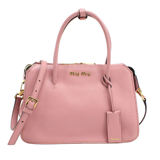 MIUMIU Madras Goatskin Handbag/Shoulder Bag - Pink