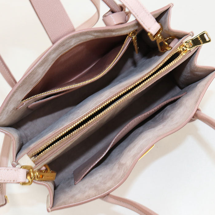 MIUMIU Madras Goat Leather Tote/Shoulder Bag - Pink