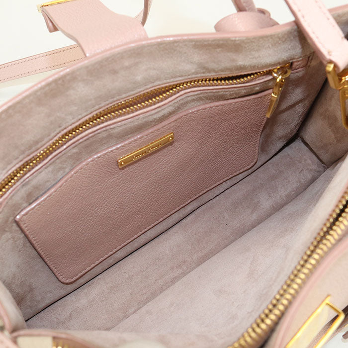 MIUMIU Madras Goat Leather Tote/Shoulder Bag - Pink