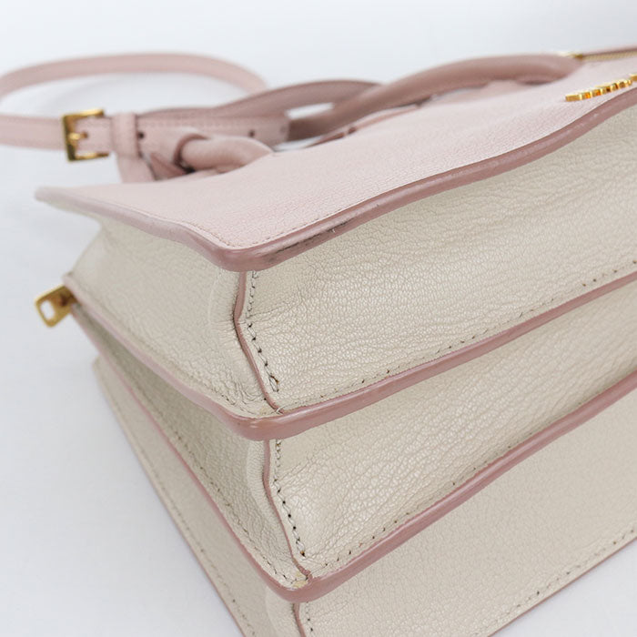 MIUMIU Madras Goat Leather Tote/Shoulder Bag - Pink