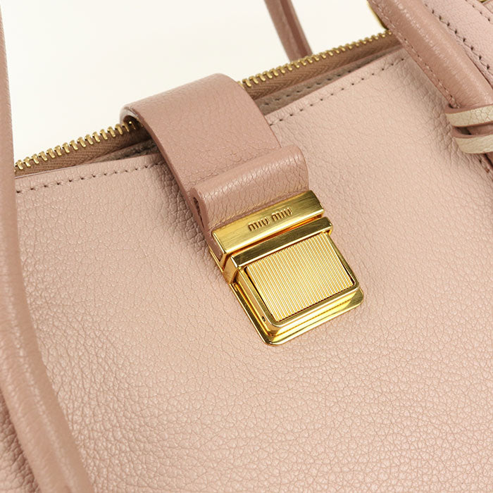 MIUMIU Madras Goat Leather Tote/Shoulder Bag - Pink