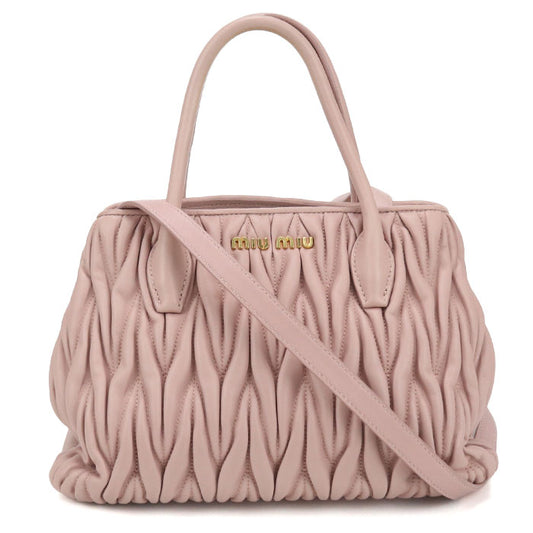 MIUMIU Matelassé Nappa Leather Handbag/Shoulder Bag - Pink