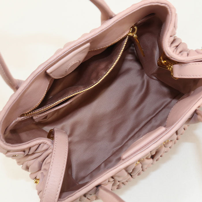 MIUMIU マテラッセ ナッパレザー ハンドバッグ ショルダーバッグ - ピンク