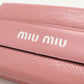 Miu Miu Madras Leather Tri-Fold Compact Wallet - Pink