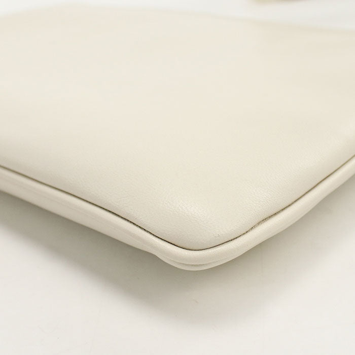 MiuMiu マドラス レザー ポーチ - ホワイト