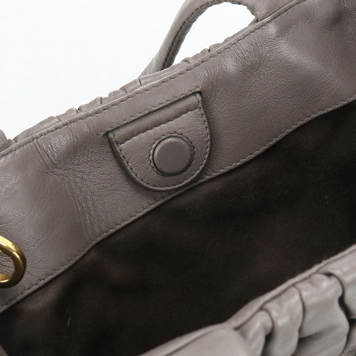 MiuMiu Matelassé Lambskin Handbag/Shoulder Bag - Grey