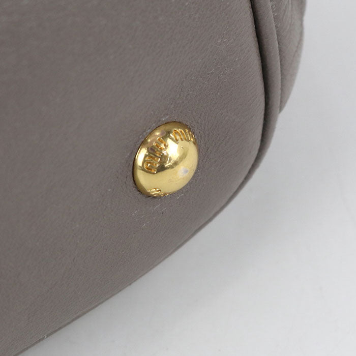 MiuMiu Matelassé Lambskin Handbag/Shoulder Bag - Grey