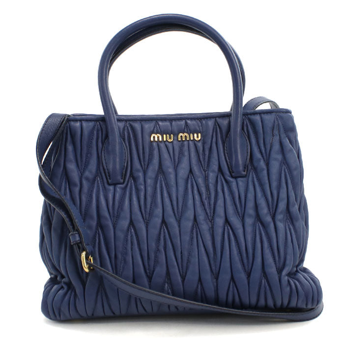 MIUMIU(OUTLET)【ミュウミュウ アウトレット】 2WAY マテラッセ トートバッグ/ラムスキン レディース