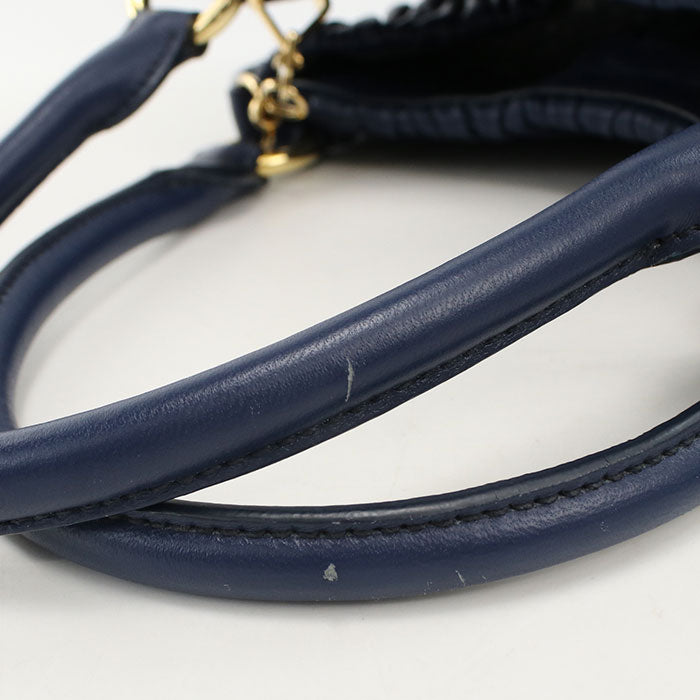 MiuMiu マテラッセ ナッパレザー ハンドバッグ ショルダーバッグ - ネイビー