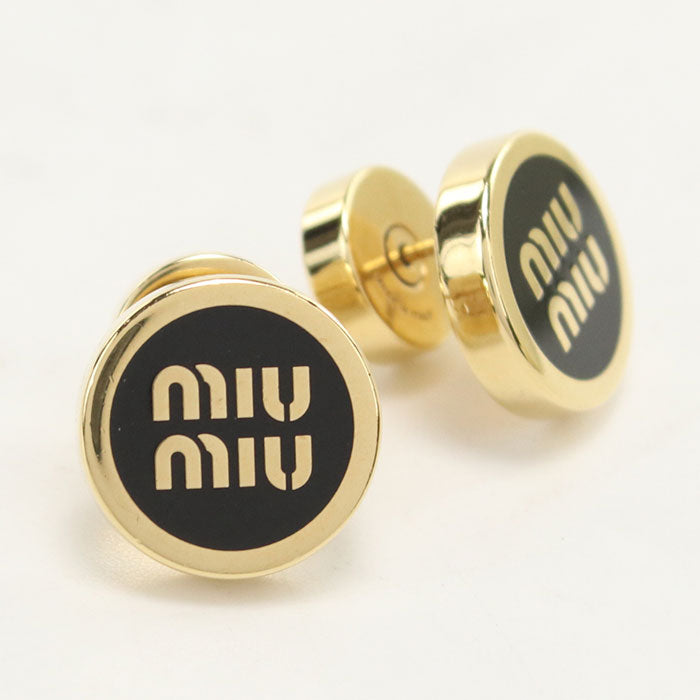 Miu Miu ロゴ ピアス - エナメルメタル