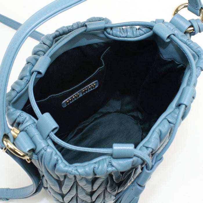 MIUMIU(OUTLET)【ミュウミュウ アウトレット】 5BE084 2WAY バケットバッグ マトラッセ ショルダーバッグ/ラムスキン レディース