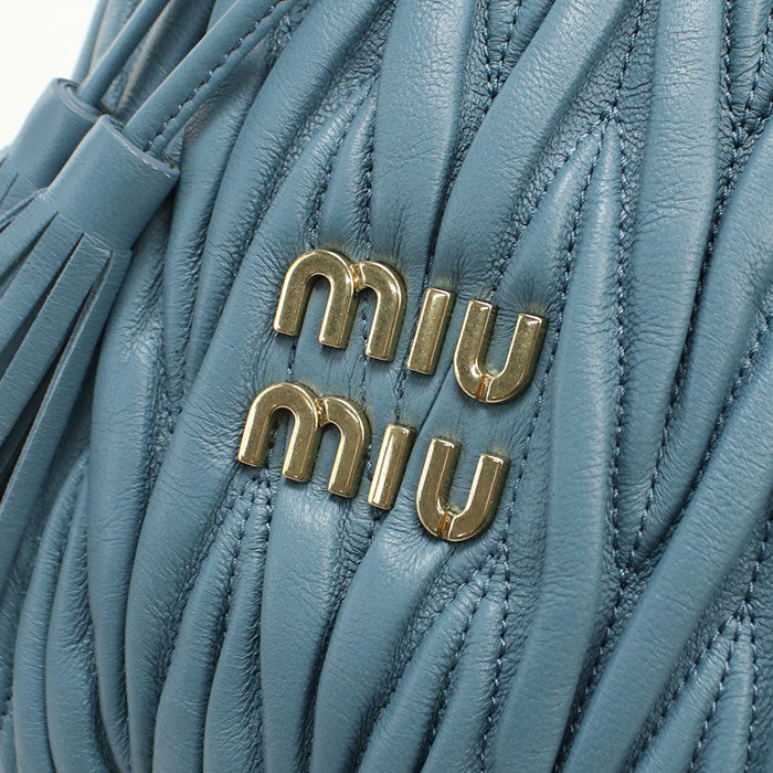 MIUMIU(OUTLET)【ミュウミュウ アウトレット】 5BE084 2WAY バケットバッグ マトラッセ ショルダーバッグ/ラムスキン レディース