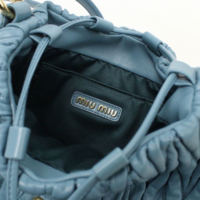 MIUMIU(OUTLET)【ミュウミュウ アウトレット】 5BE084 2WAY バケットバッグ マトラッセ ショルダーバッグ/ラムスキン レディース