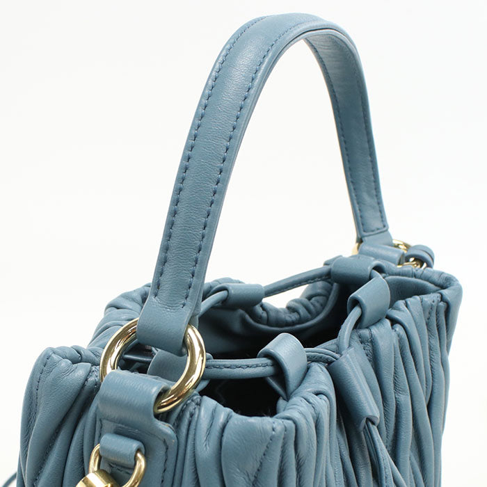 MIUMIU(OUTLET)【ミュウミュウ アウトレット】 5BE084 2WAY バケットバッグ マトラッセ ショルダーバッグ/ラムスキン レディース