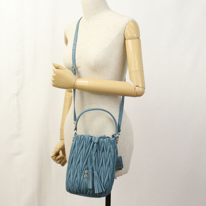 MIUMIU(OUTLET)【ミュウミュウ アウトレット】 5BE084 2WAY バケットバッグ マトラッセ ショルダーバッグ/ラムスキン レディース