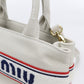 Miu Miu キャンバス ハンドバッグ トートバッグ ショルダーバッグ - ホワイト