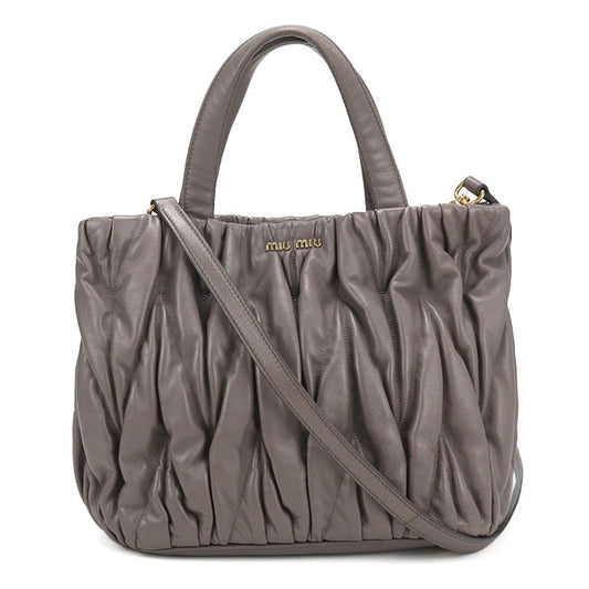 MIUMIU(OUTLET) 5BG061 N88 F0572 2WAY マテラッセ トートバッグ ラムスキン レディース