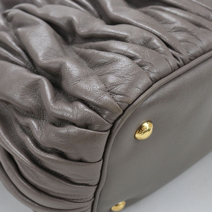 MIUMIU(OUTLET)【ミュウミュウ アウトレット】 5BG061 N88 F0572 2WAY マテラッセ トートバッグ ラムスキン レディース