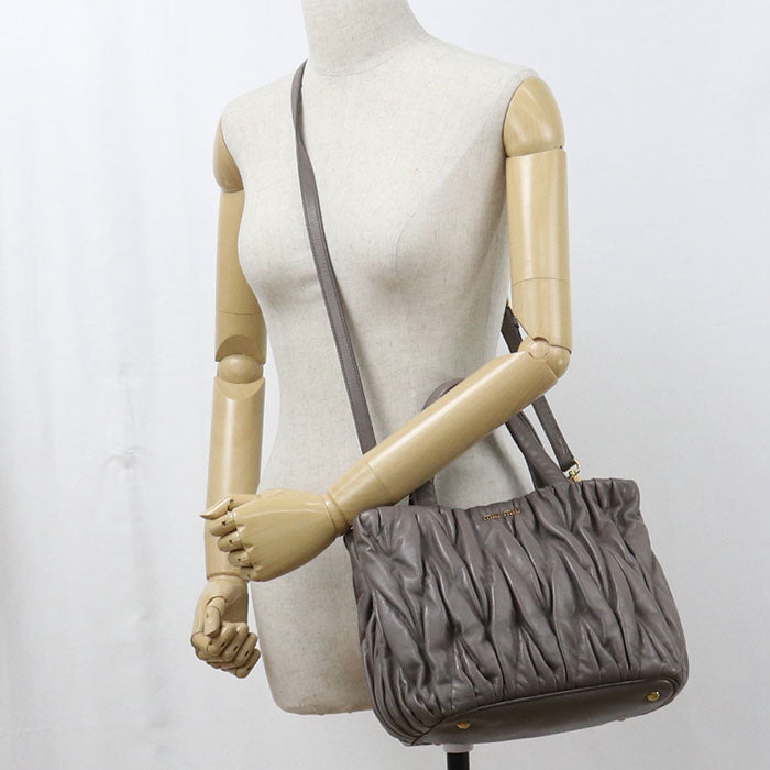 MIUMIU(OUTLET)【ミュウミュウ アウトレット】 5BG061 N88 F0572 2WAY マテラッセ トートバッグ ラムスキン レディース