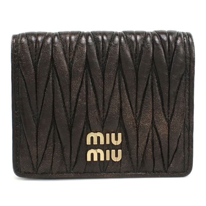 MIUMIU(OUTLET)【ミュウミュウ アウトレット】 5MV204 レザー 折り財布 マテラッセ 二つ折り財布/ラムスキン レディース