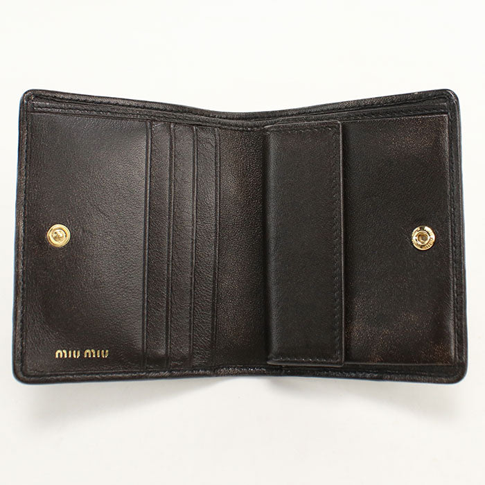 MIUMIU(OUTLET)【ミュウミュウ アウトレット】 5MV204 レザー 折り財布 マテラッセ 二つ折り財布/ラムスキン レディース