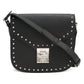 MCM Patricia Studded Leather Shoulder Bag - Black