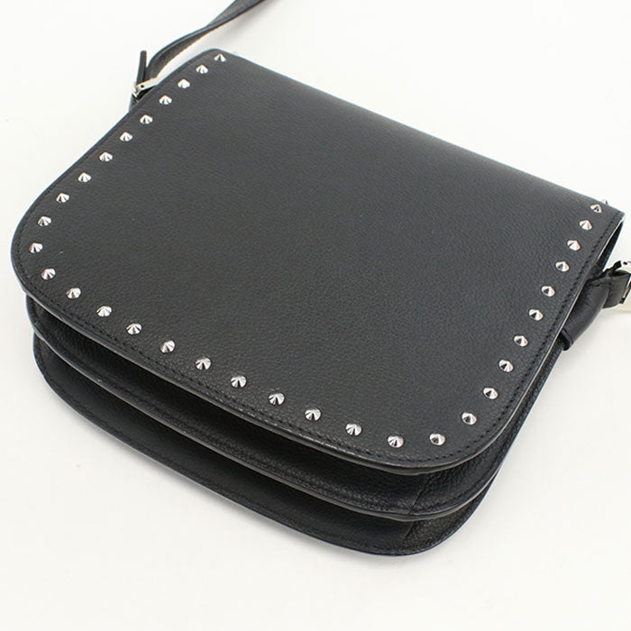 MCM Patricia Studded Leather Shoulder Bag - Black