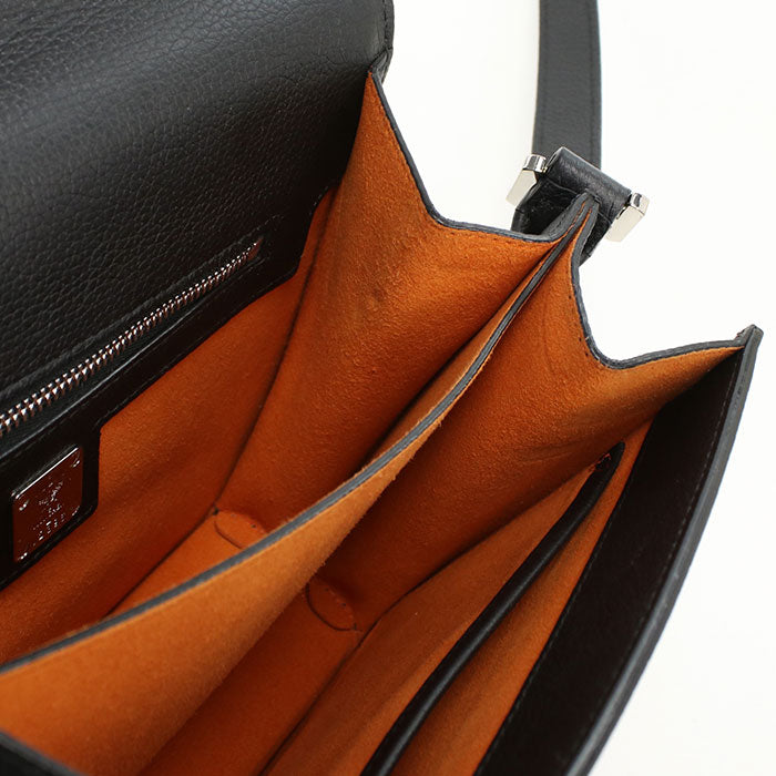 MCM Patricia Studded Leather Shoulder Bag - Black