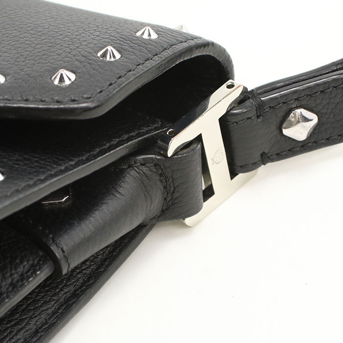 MCM Patricia Studded Leather Shoulder Bag - Black