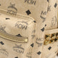 MCM Side Studs Visetos Coated Canvas Backpack - Beige