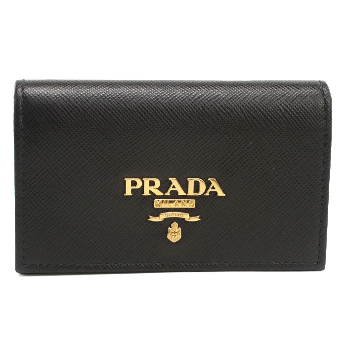 PRADA Saffiano Leather Card Case - Black