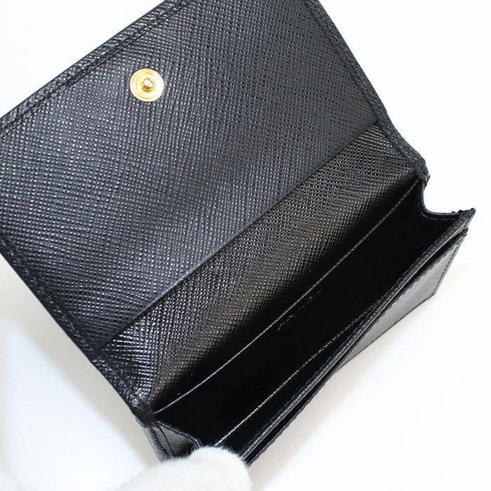 PRADA Saffiano Leather Card Case - Black