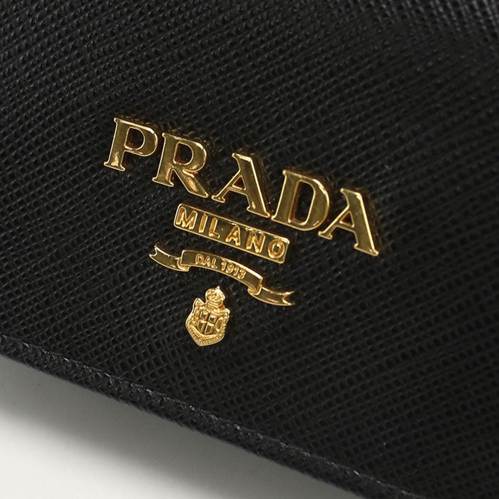 PRADA Saffiano Leather Card Case - Black