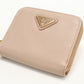 PRADA Saffiano Triangle Leather Coin Case - Pink