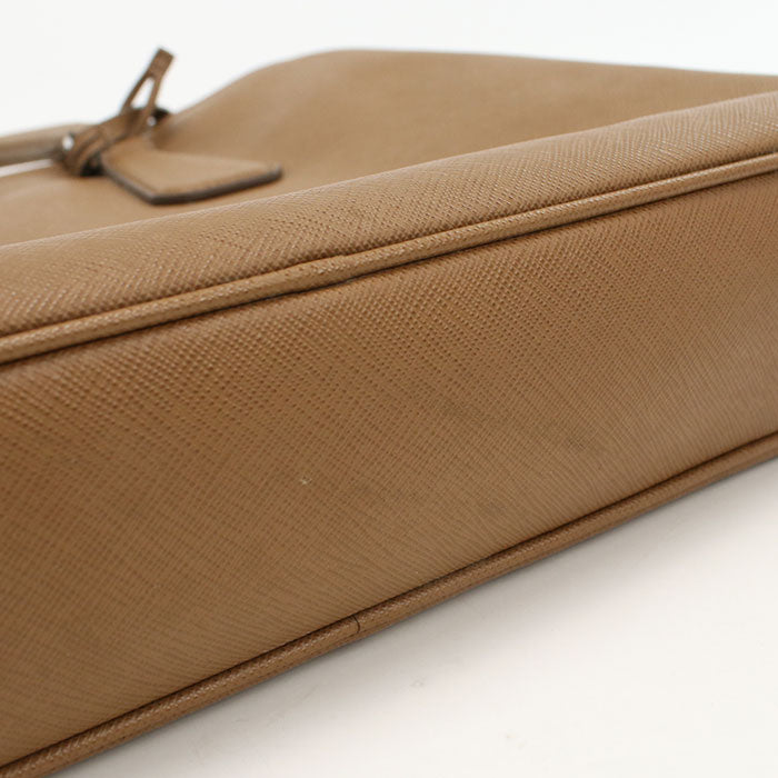 PRADA Briefcase Saffiano Leather Handbag Shoulder Bag - Brown