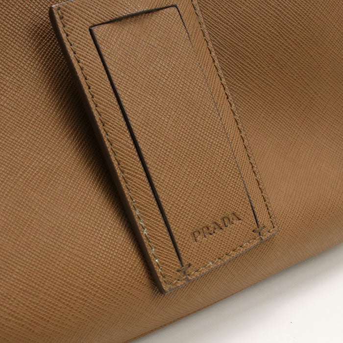 PRADA Briefcase Saffiano Leather Handbag Shoulder Bag - Brown